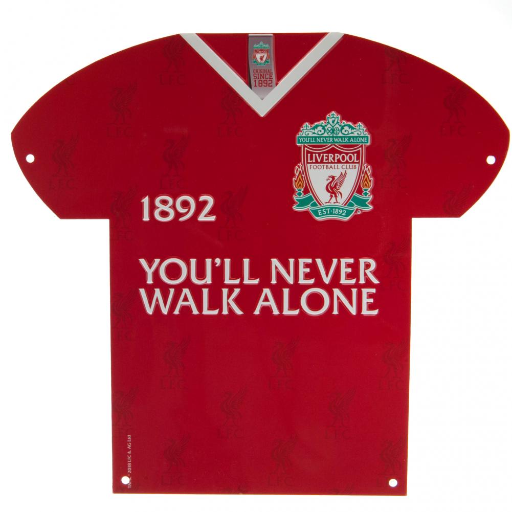 Authentic Liverpool FC Metal Wall Sign with Classic Shirt Design