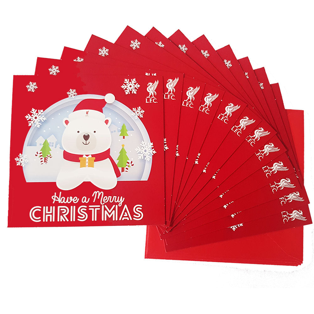 Liverpool FC Red Christmas Cards with Adorable Polar Bear Design