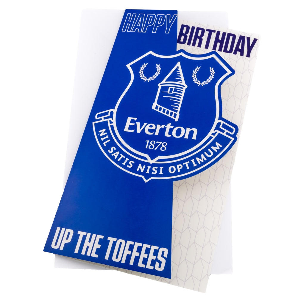 Colorful Glossy Everton FC Crest Fold-Out Birthday Card