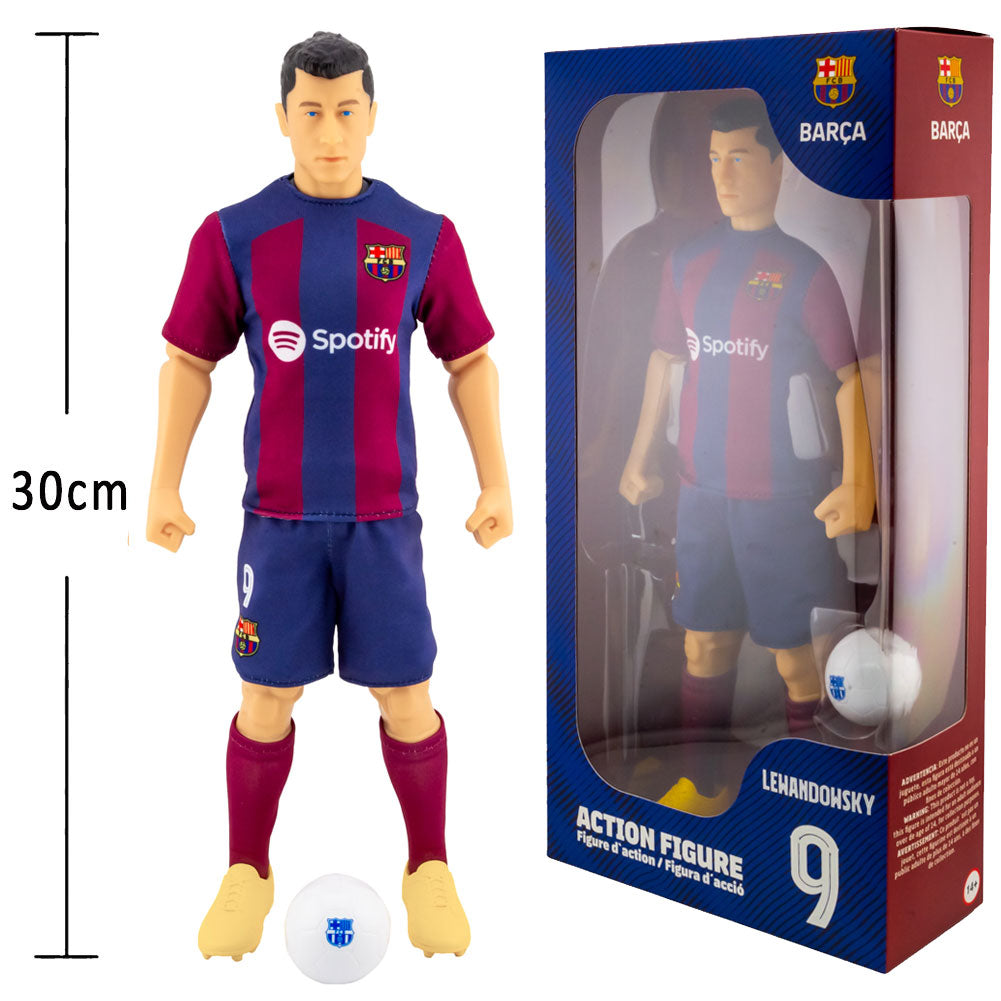 Authentic FC Barcelona Robert Lewandowski Soccer Action Figure Collectible