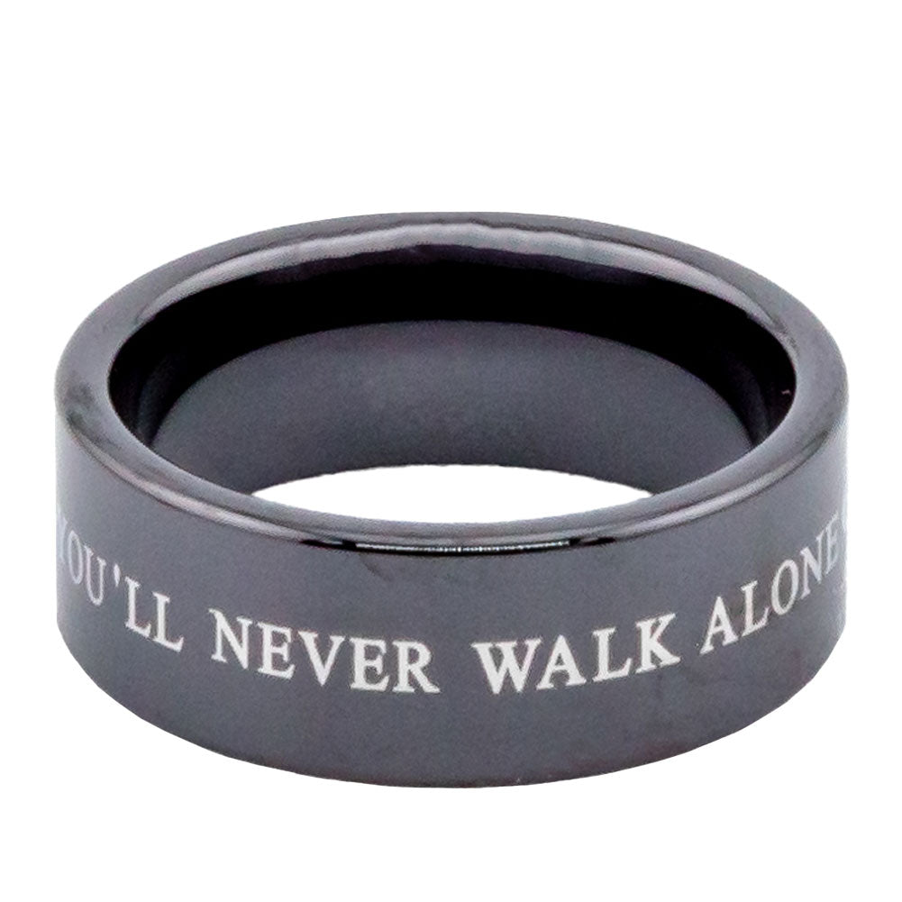 Small-sized Liverpool Football Club Black Ceramic Engagement Ring