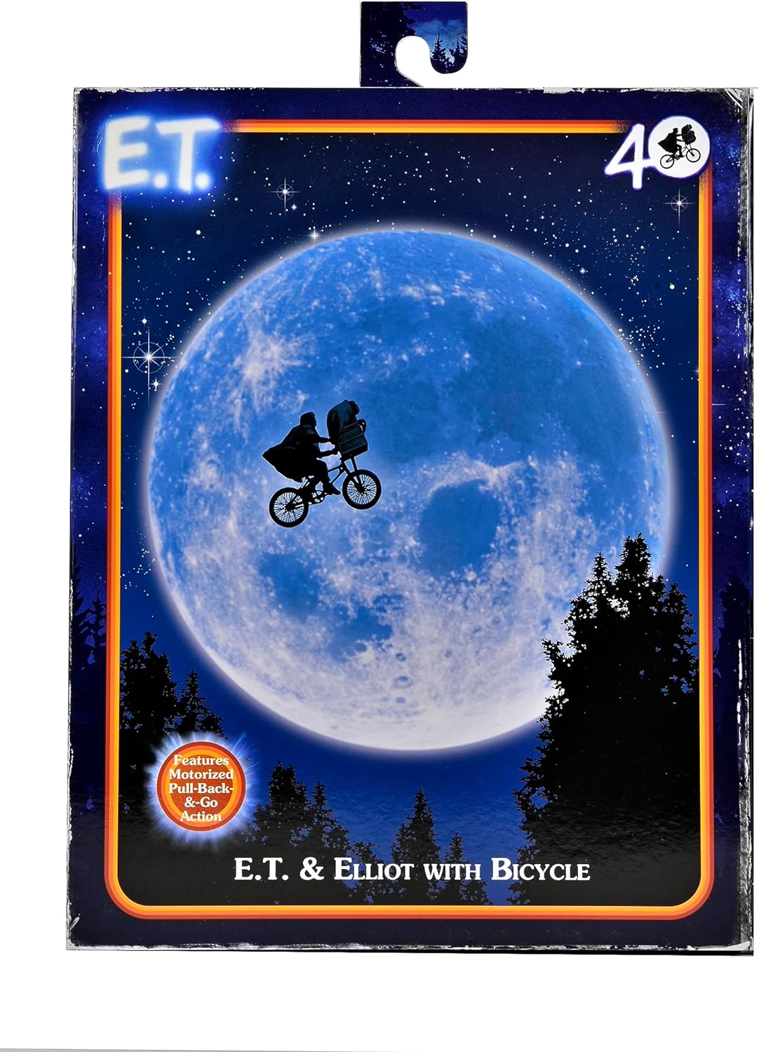 NECA 40th Anniversary 7 - Inch Scale E.T. & Elliot on Bicycle Action Figure