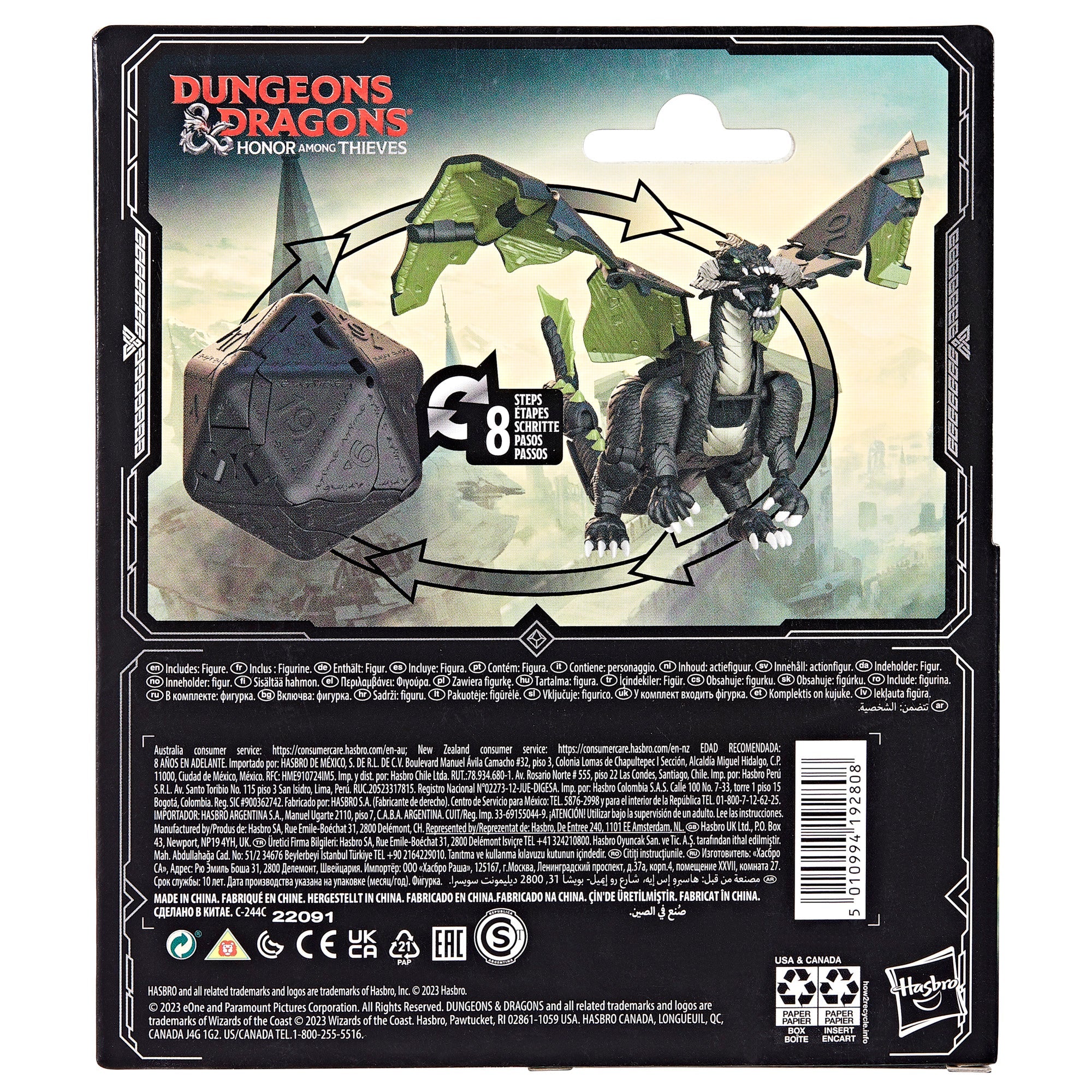 Dungeons & Dragons D&D Dicelings Transformable Black Dragon Action Figure