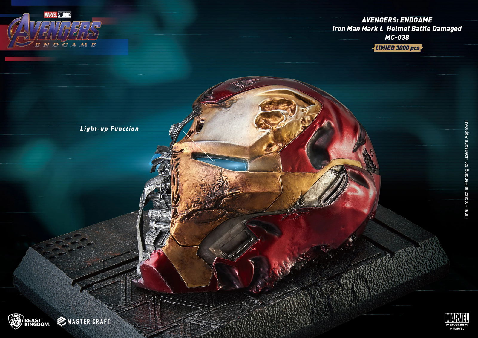 Beast Kingdom Limited Edition Master Craft Statue of Avengers Endgame Battle - Damaged Iron Man Mark - 50 Helmet