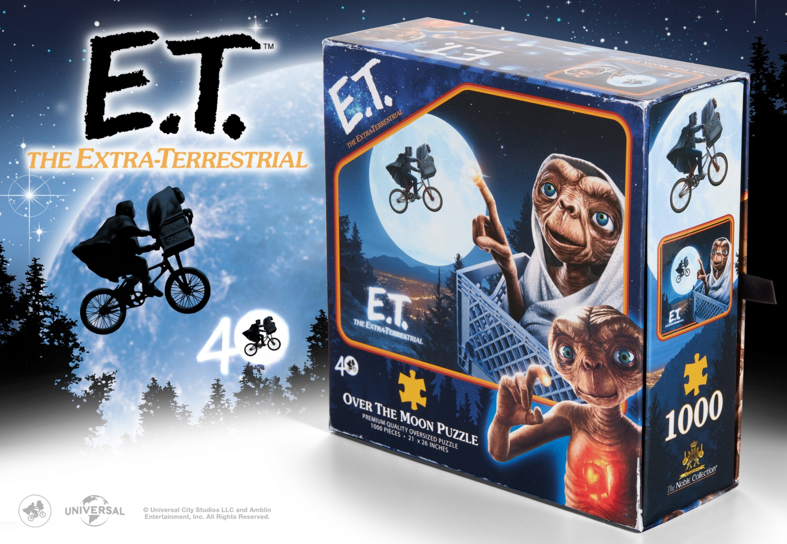 1000-Piece Jigsaw Puzzle - E.T. The Extra-Terrestrial Inspired Over the Moon Scene