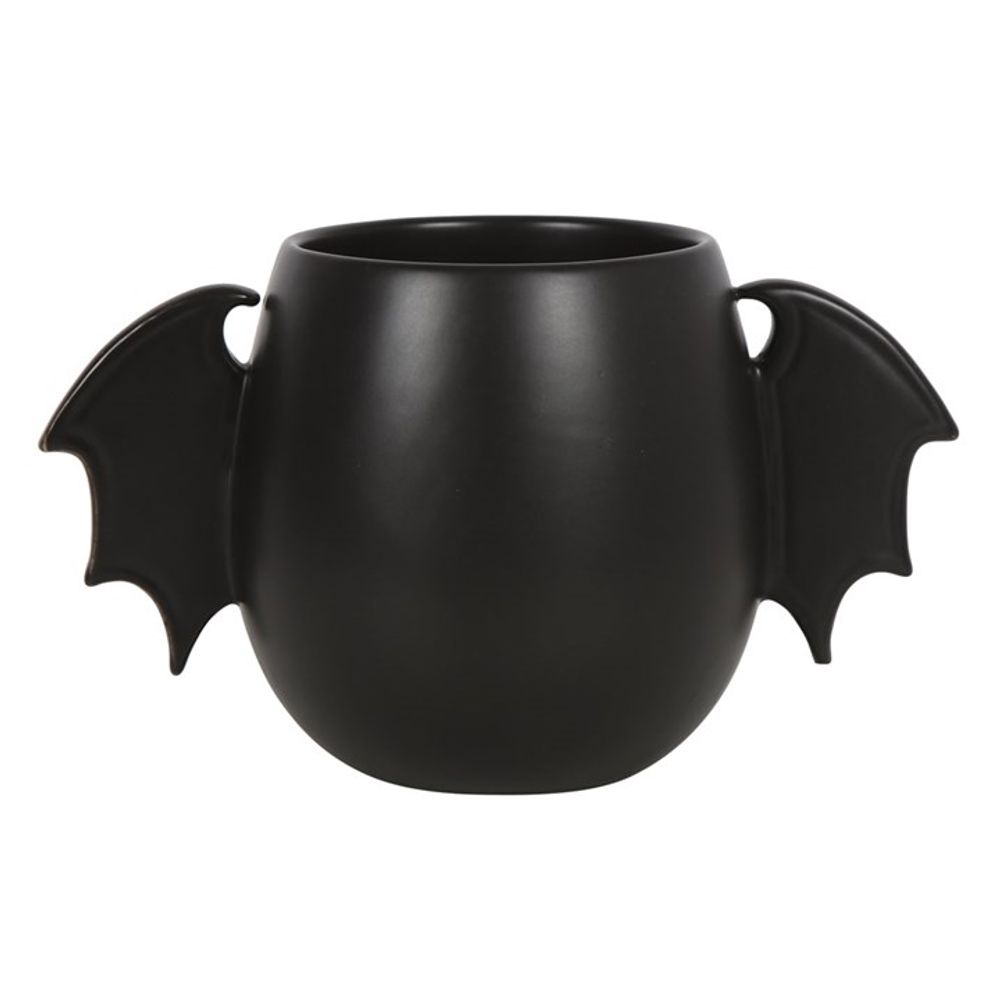 Stylish Bat Wing Design Rounded Black Mug with 500ml Capacity