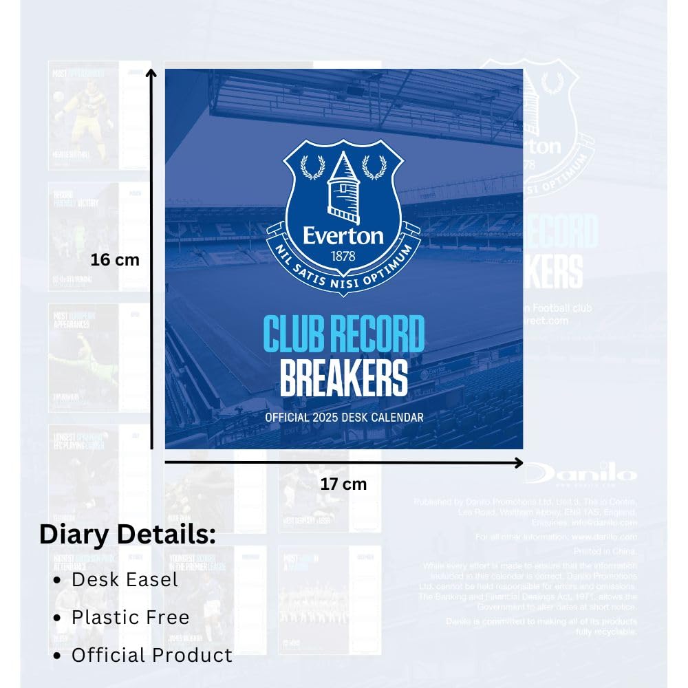 2025 Everton Football Club Desktop Display Calendar - Special Edition