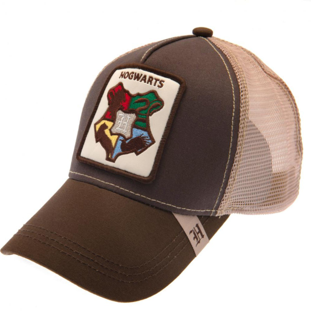 Harry Potter Hogwarts Embroidered Trucker Style Curved Brim Snapback Cap for Adults