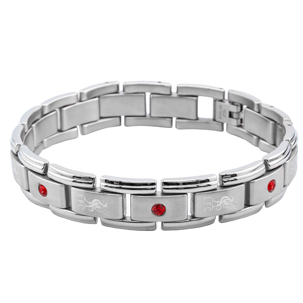 Gorgeous Liverpool FC Stainless Steel Gem Link Bracelet for Fans