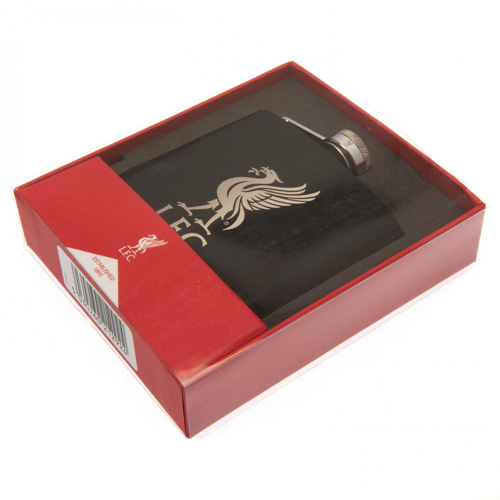 Matt Black Stainless Steel 6oz Liverpool FC Executive Hip Flask
