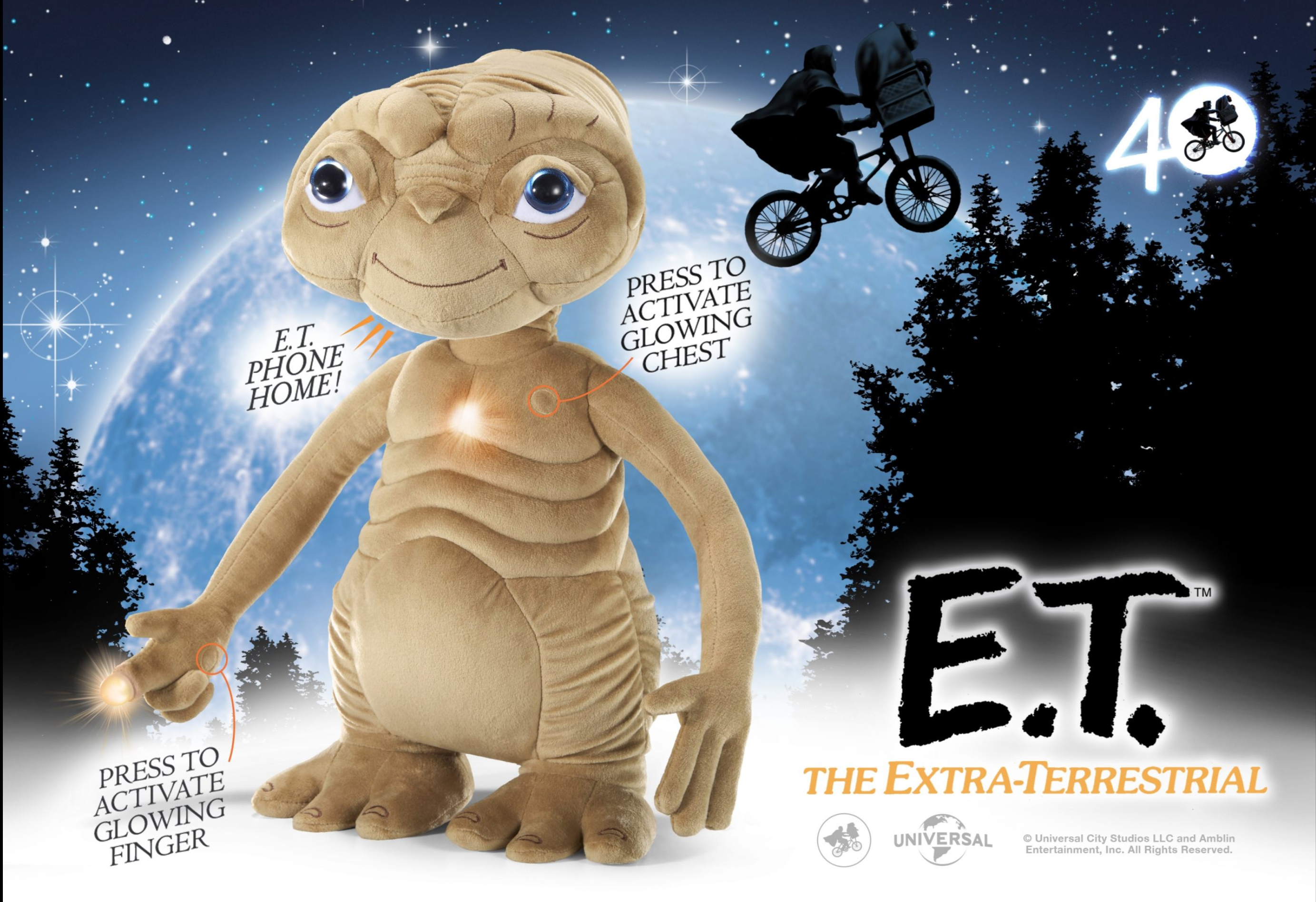 Interactive Electronic E.T. The Extra - Terrestrial Plush Toy with Authentic Phrases