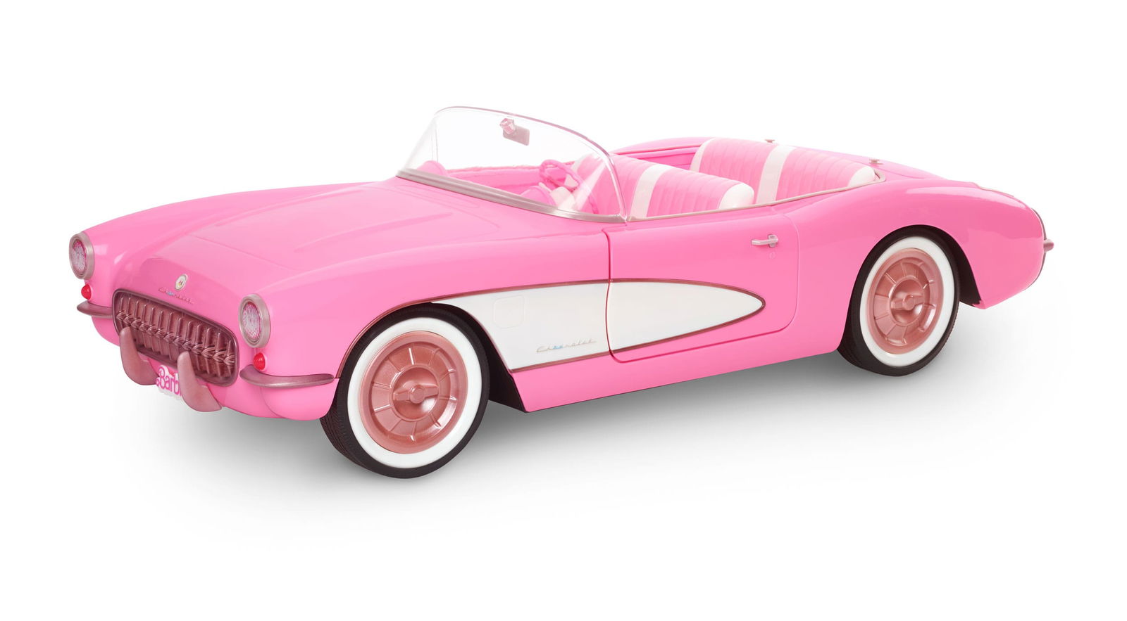 Collectible Barbie The Movie Inspired Pink Chevrolet Corvette Convertible Toy Car