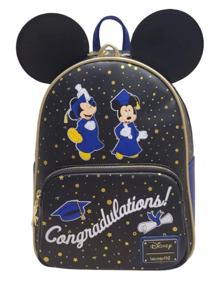 USA Exclusive Loungefly Disney Mickey & Minnie Graduation Mini Backpack