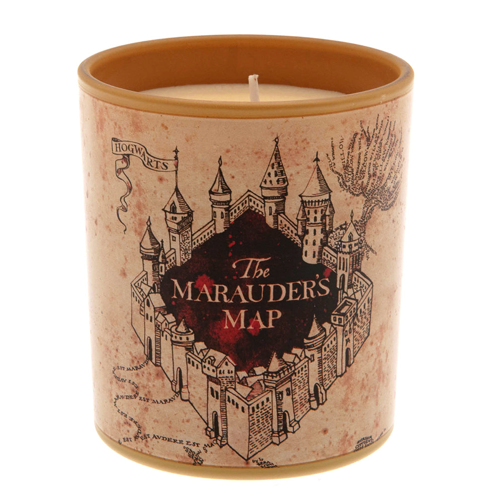 Unscented Harry Potter Candle in Marauders Map Colored Glass Container