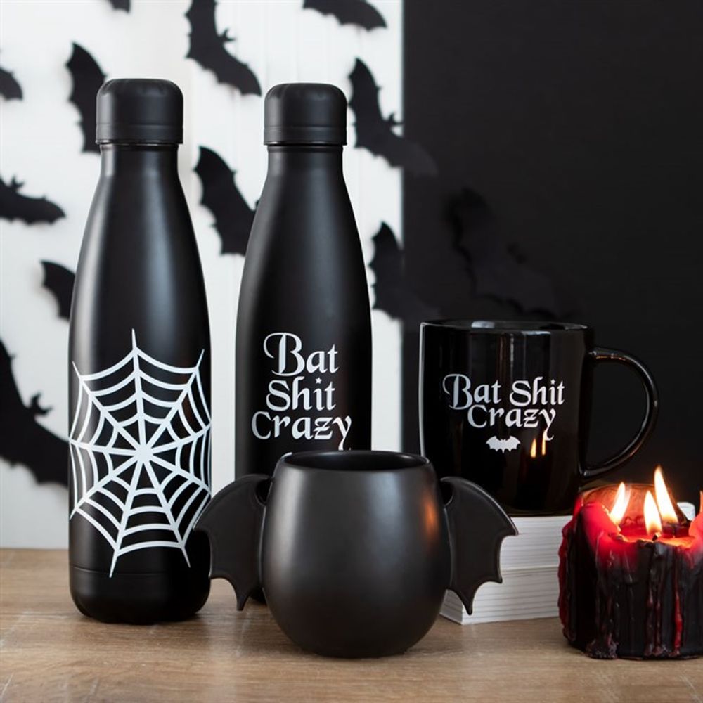 Stylish Bat Wing Design Rounded Black Mug with 500ml Capacity