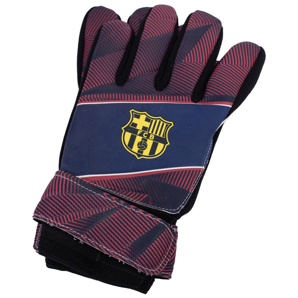 Youth FC Barcelona Fuse Goalkeeper Gloves with Yellow Crest