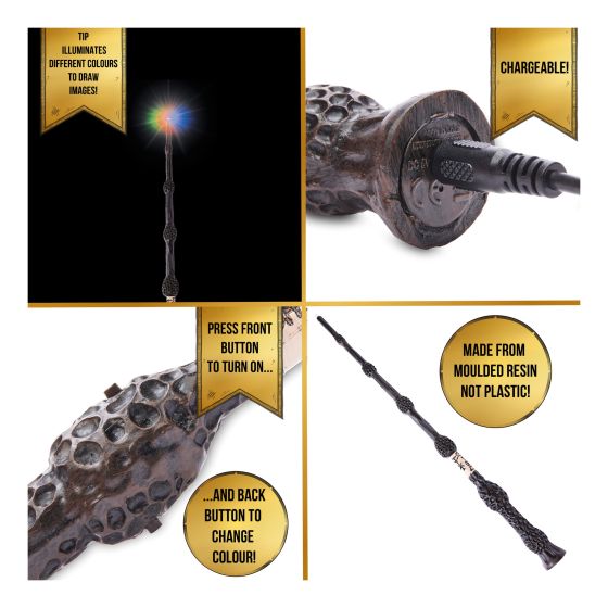 Deluxe Harry Potter Elder Lumos Wand with Ultra - Bright Multi - Colour LED