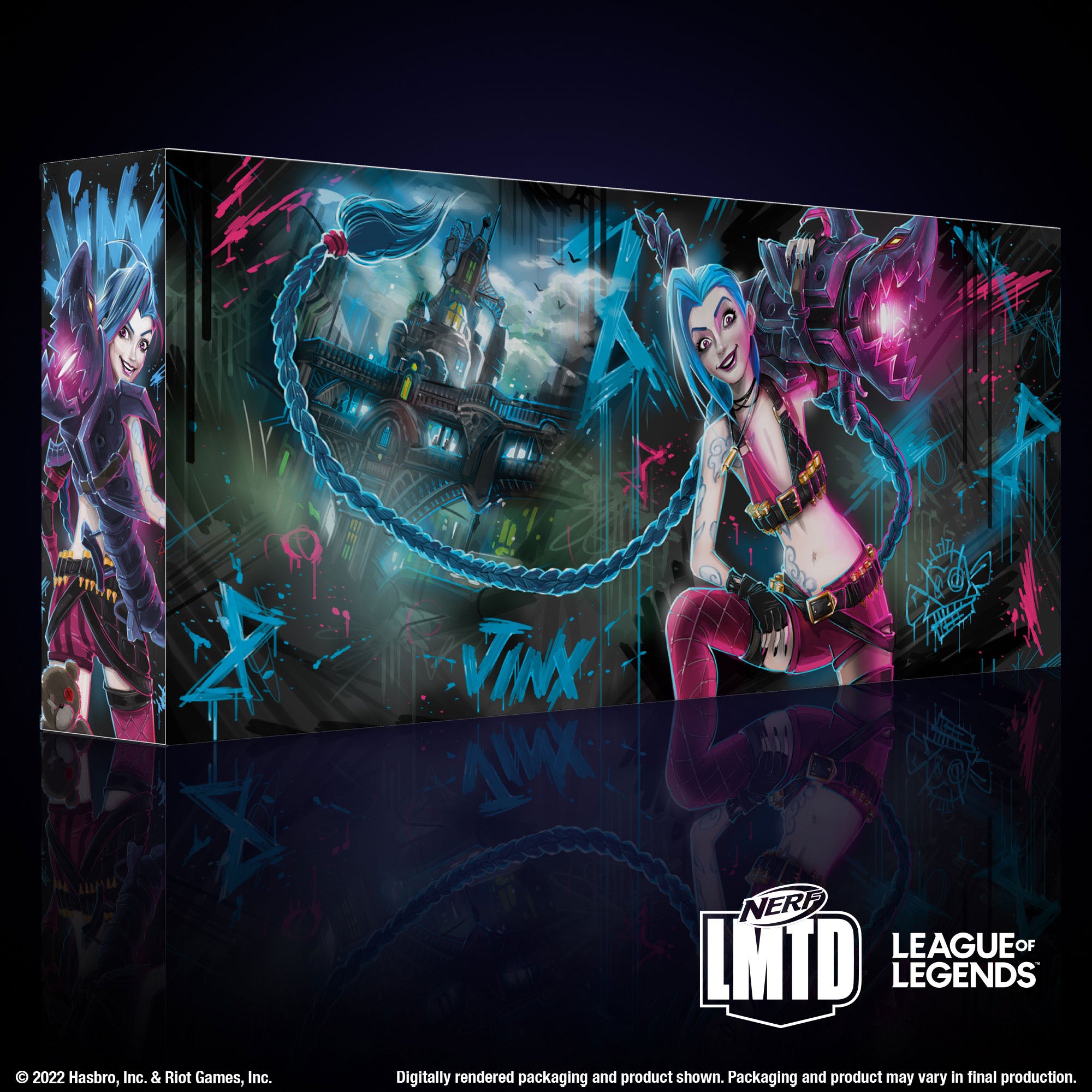 Nerf LMTD Limited Edition League of Legends Inspired Jinx Fishbones Dart Blaster