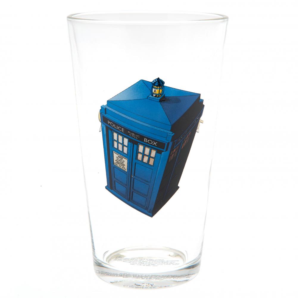 Large Doctor Who Glass with Stunning Tardis Print