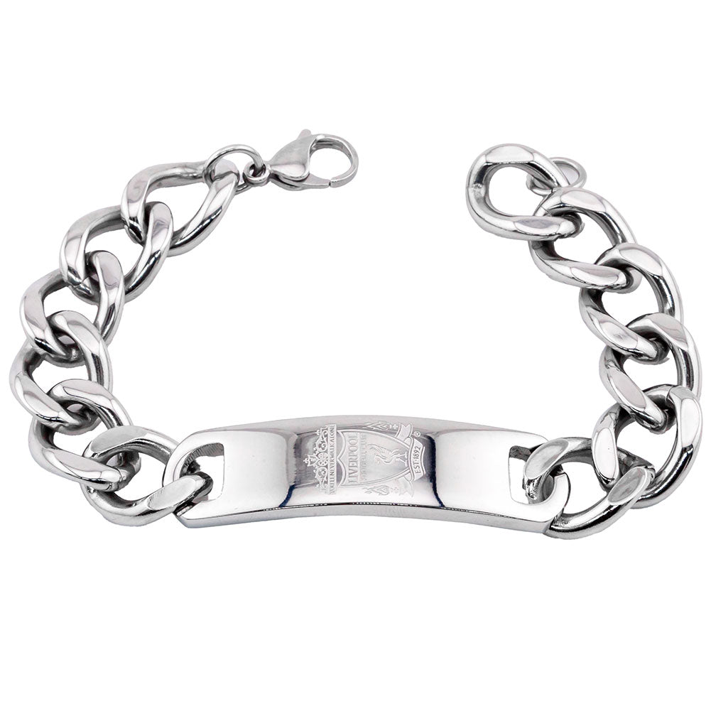 Stainless Steel Chunky Link Liverpool FC Football Club Engraved Plate Bracelet