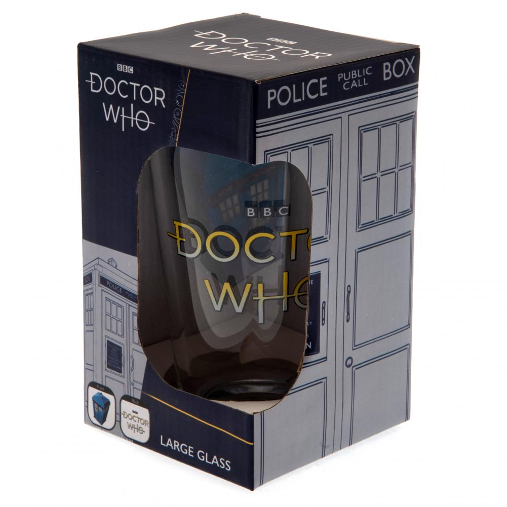 Large Doctor Who Glass with Stunning Tardis Print