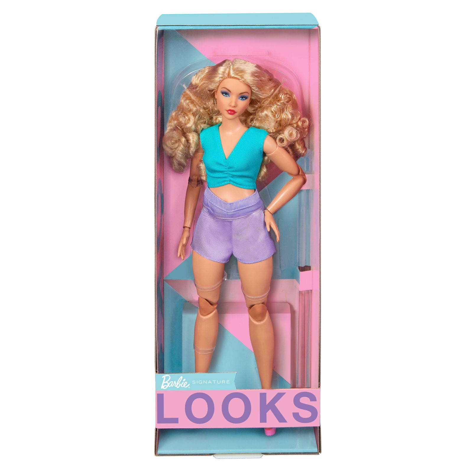 Barbie Signature Curvy Doll with Stunning Curly Blonde Hair and Trendy Looks