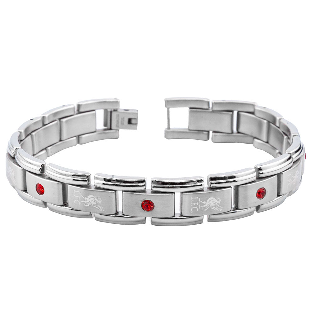 Gorgeous Liverpool FC Stainless Steel Gem Link Bracelet for Fans