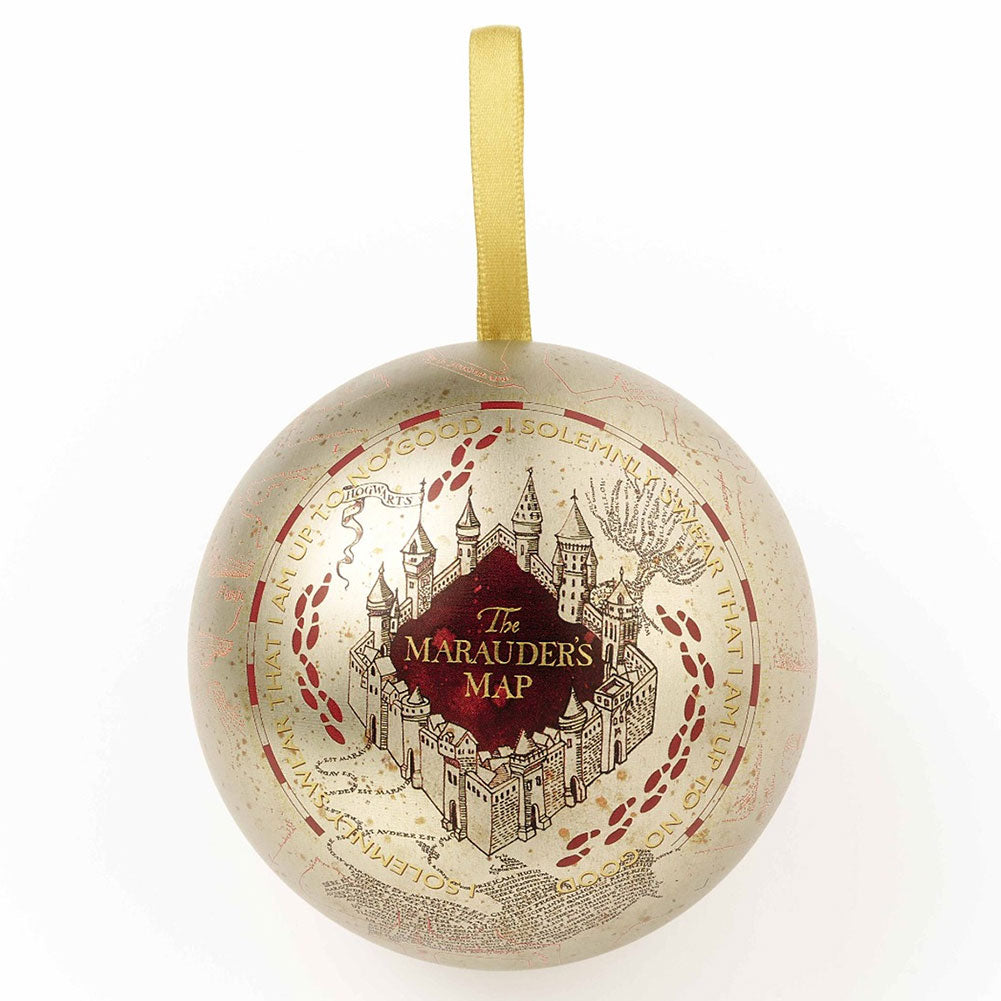 Harry Potter Themed Christmas Ornament Gift Bauble Featuring Marauders Map Design