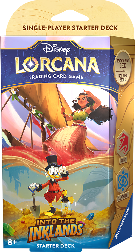 Disney Lorcana Trading Card Game - Starter Deck for the New 'Into the Inklands' with Sapphire and Ruby Variants