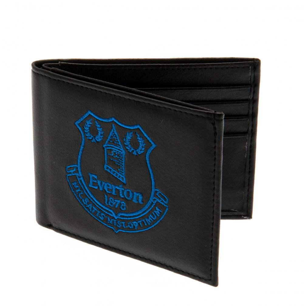 Everton Football Club Embroidered Leather-like Black Wallet for Daily Use
