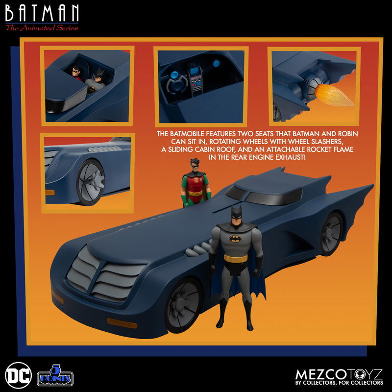 Deluxe 5-Point Batman The Animated Series Vehicle - Batmobile Toy for Collectors