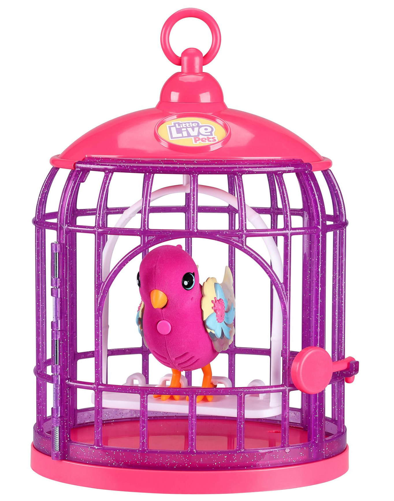 Little Live Pets Interactive Lil' Bird Toy with Magical Light - Up Wings and a Cute Bird Cage, Named Polly Pearl