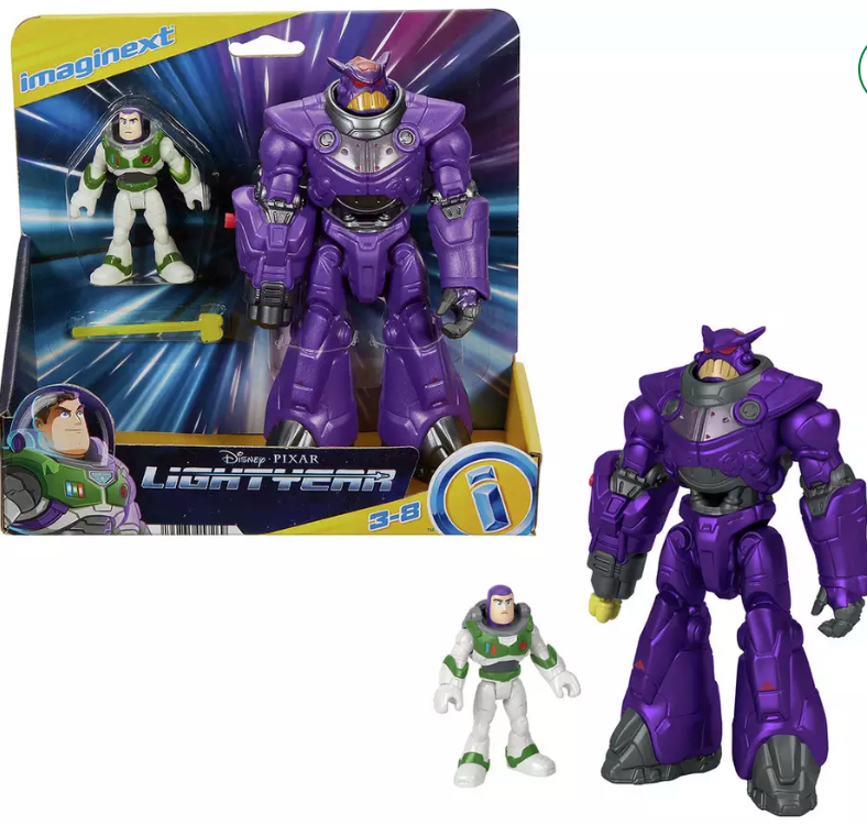 Disney Pixar Lightyear Imaginext Action Figure Set - Battle Blast Zurg vs. Buzz Lightyear (Space Ranger Alpha)