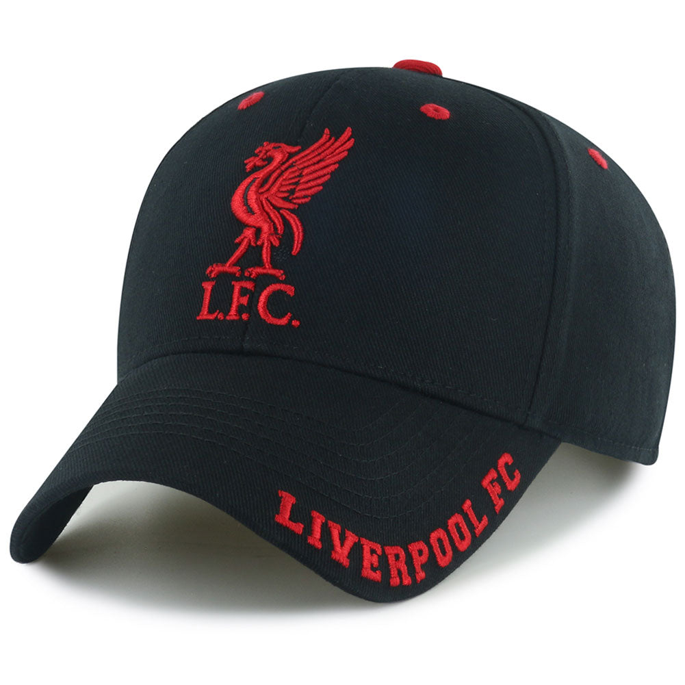 Official Liverpool Football Club Black Baseball Cap for Adults