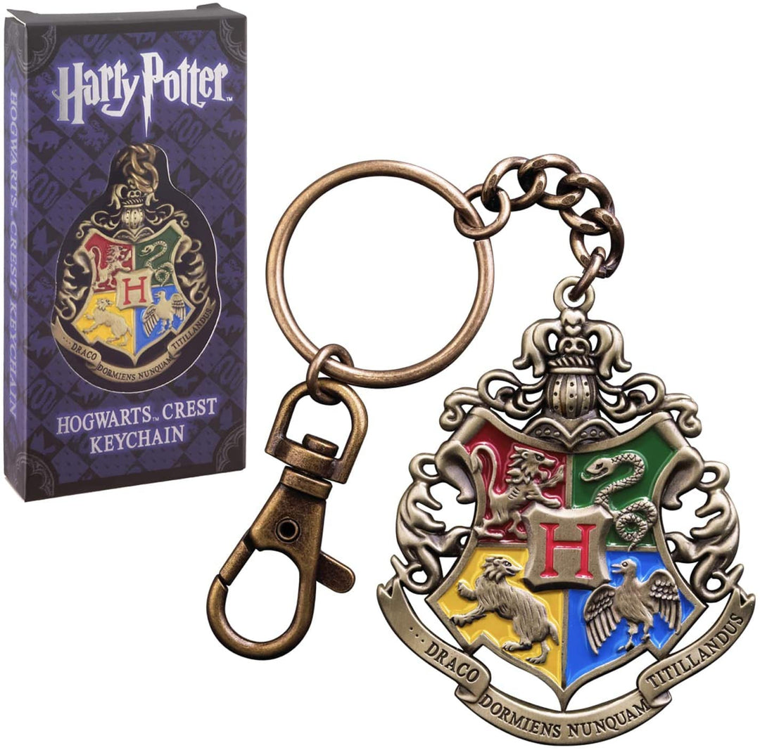 Officially Licensed Harry Potter Collectible Hogwarts Crest Metal Keychain for Fans