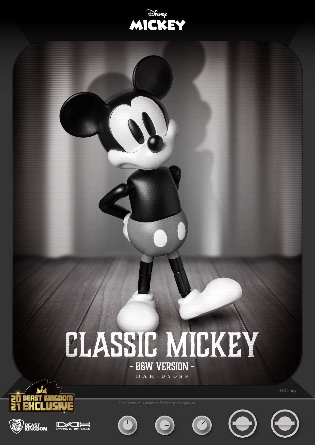 Disney DAH Series 21cm Classic B&W Mickey Mouse Action Figure