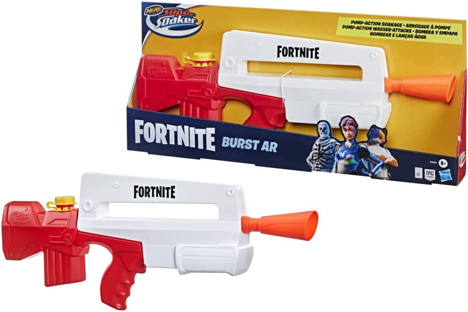 NERF Super Soaker Fortnite Themed Burst AR Style Water Blaster Toy for Outdoor Fun