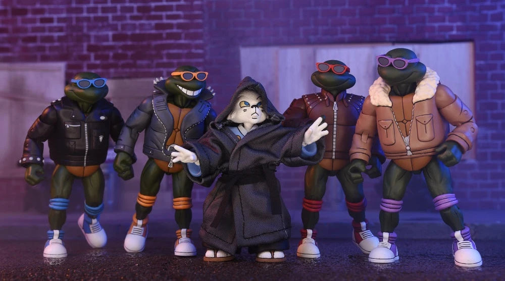 NECA Collectible 7-Inch Scale Teenage Mutant Ninja Turtles Cartoon Themed Punk Turtles Four-Pack Action Figures
