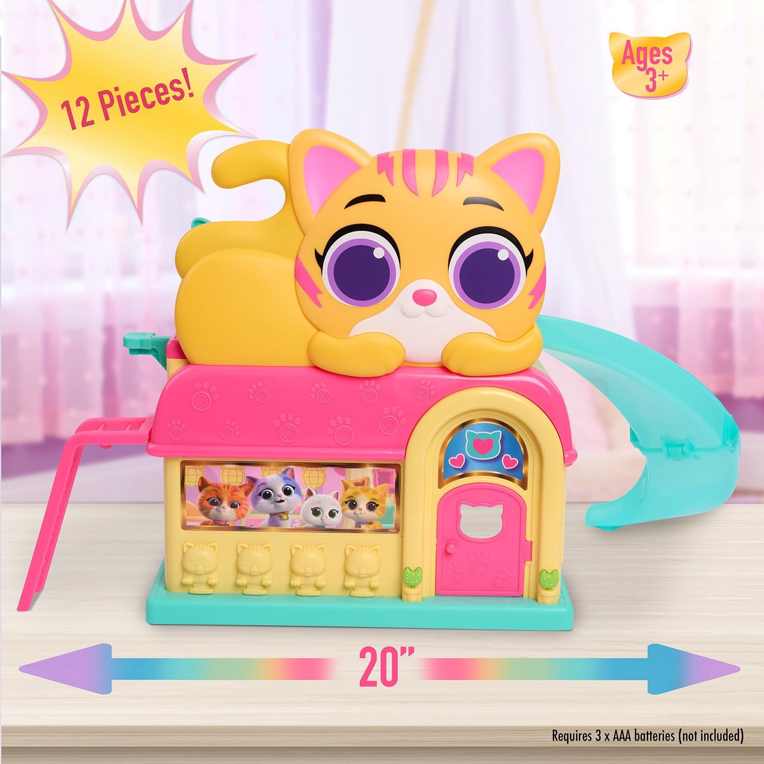 Disney Junior SuperKitties Purr 'N' Play Interactive Playset for Kids' Entertainment