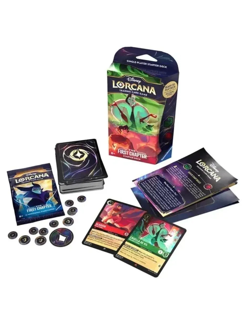 Disney Lorcana The First Chapter Trading Card Game Starter Deck Featuring Aladdin and Cruella De Vil