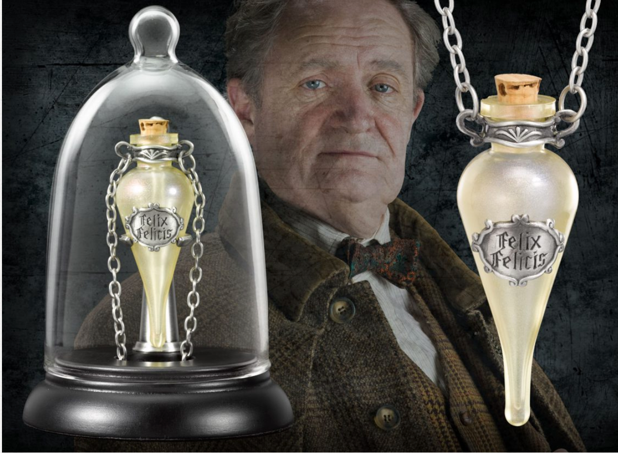 Harry Potter Inspired Felix Felicis Glass Pendant Necklace with Collector Display Case