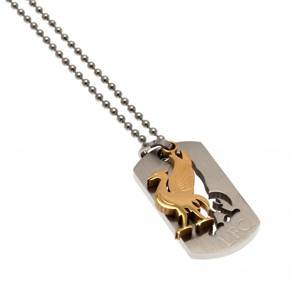 Liverpool FC Dual - Color Engraved Stainless Steel Dog Tag with Chain