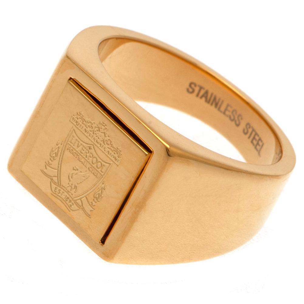 Medium-sized Liverpool FC Gold-plated Classic Signet Finger Ring