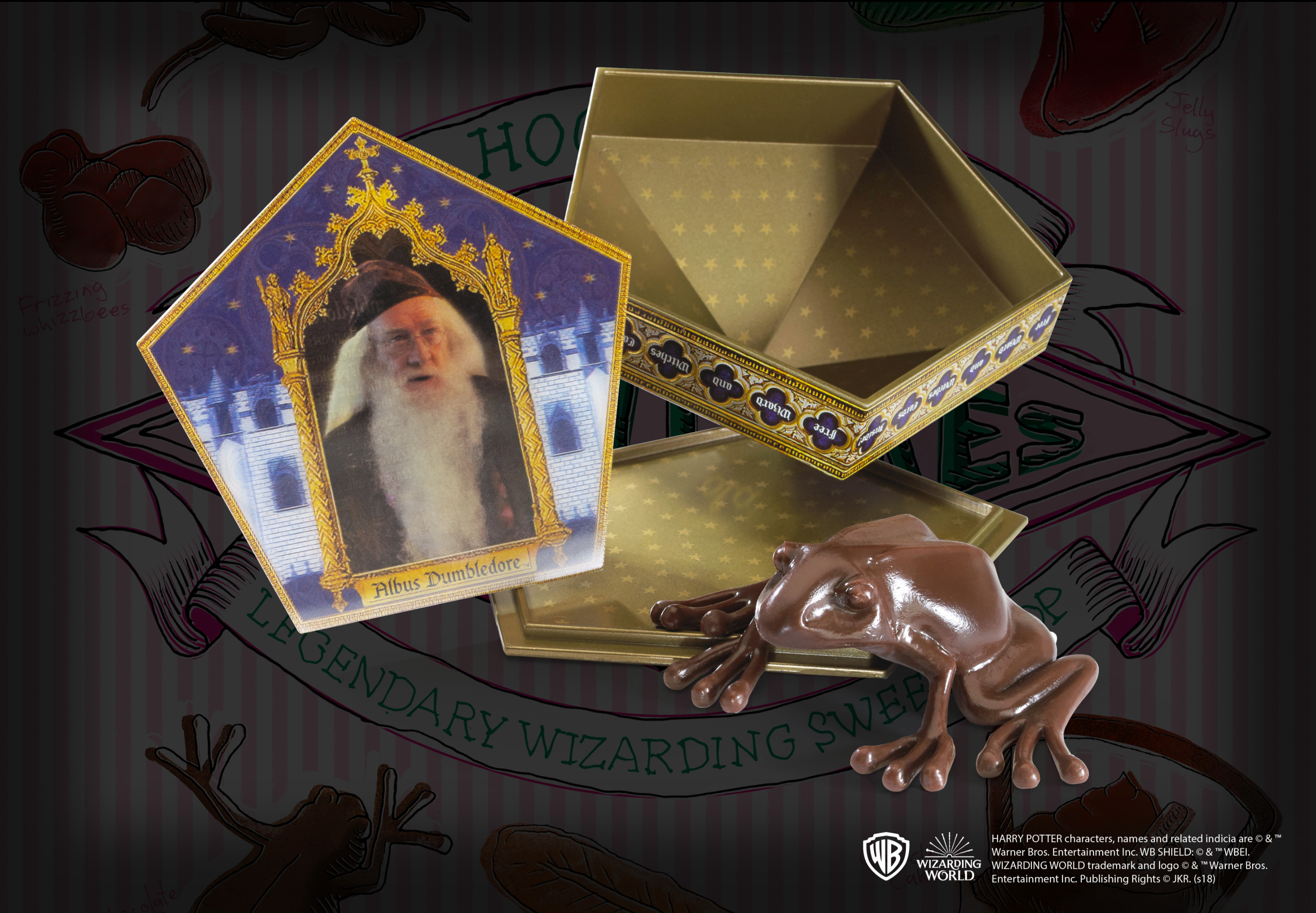 Replica Harry Potter Chocolate Frog with Dumbledore Wizard Card & Keepsake Box