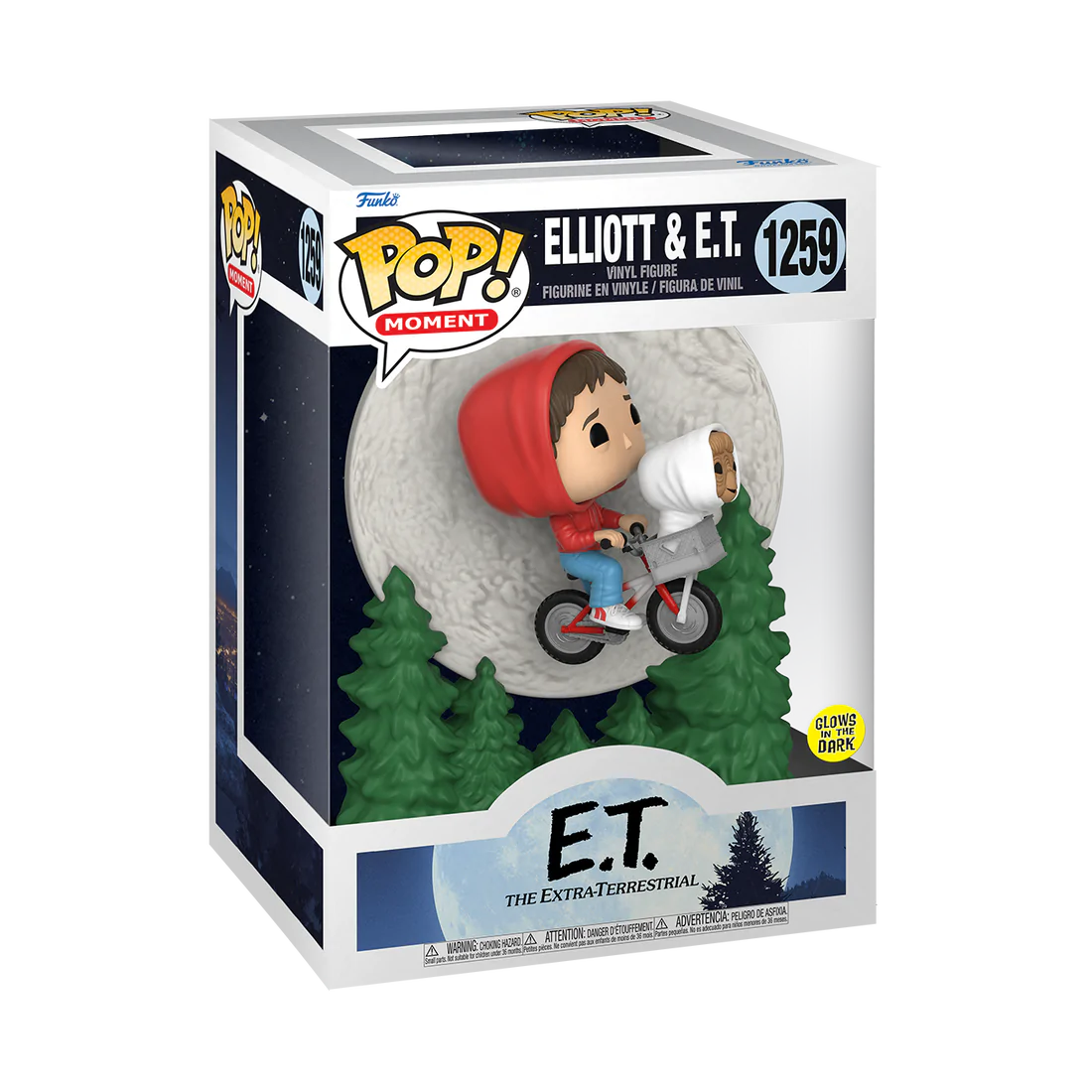 Exclusive Glow - in - the - Dark E.T. the Extra - Terrestrial Collectible POP! Moment Vinyl Figure Featuring Elliot and ET Flying to Commemorate the Movie's 40th Anniversary