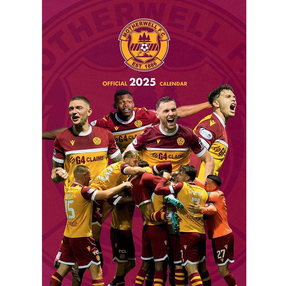 2025 Motherwell Football Club A3 Wall Calendar for Your Home or Office