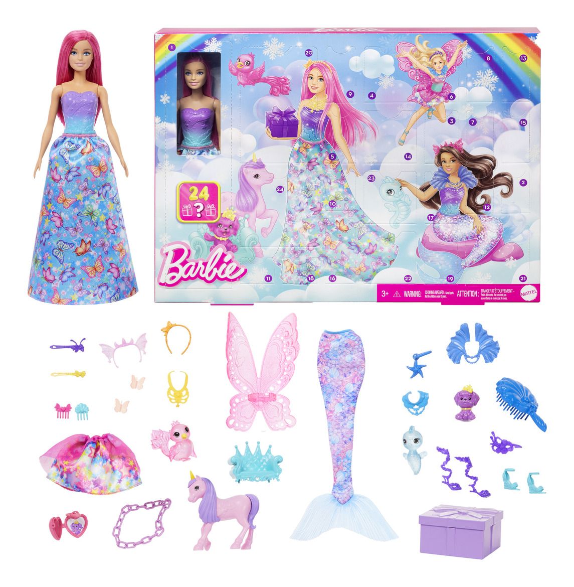 Barbie Holiday Fantasy Themed Advent Calendar with Surprise Gifts