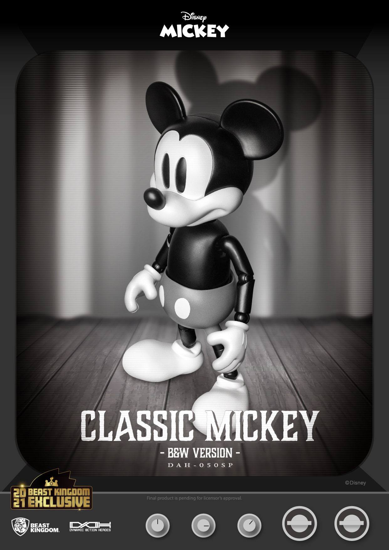 Disney DAH Series 21cm Classic B&W Mickey Mouse Action Figure