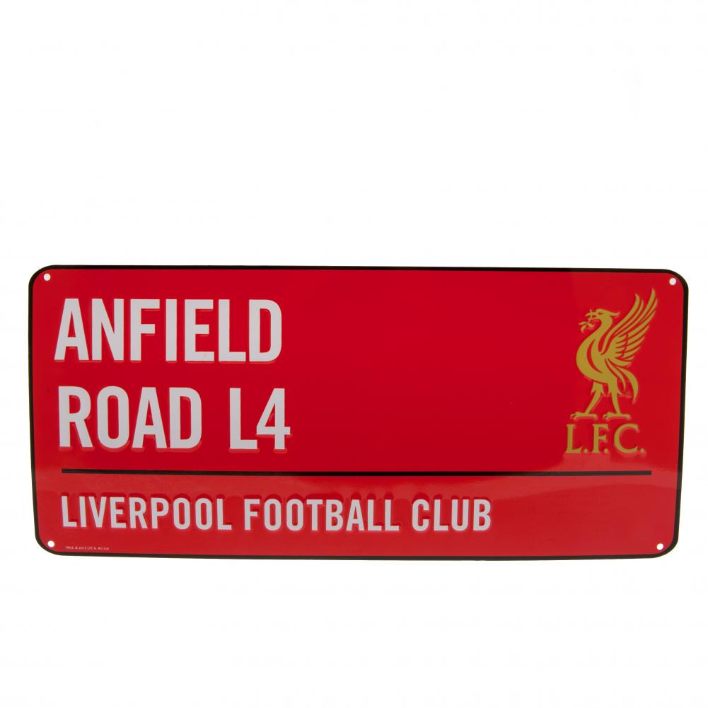 Stamped Metal Gloss Finish Liverpool FC Anfield Road Colour Wall Sign