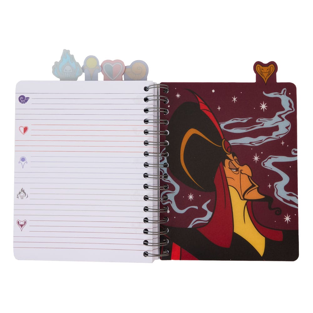Disney Villains Themed Iridescent All-Over Printed Stationery Spiral Tab Loungefly Writing Journal for Creative Expression